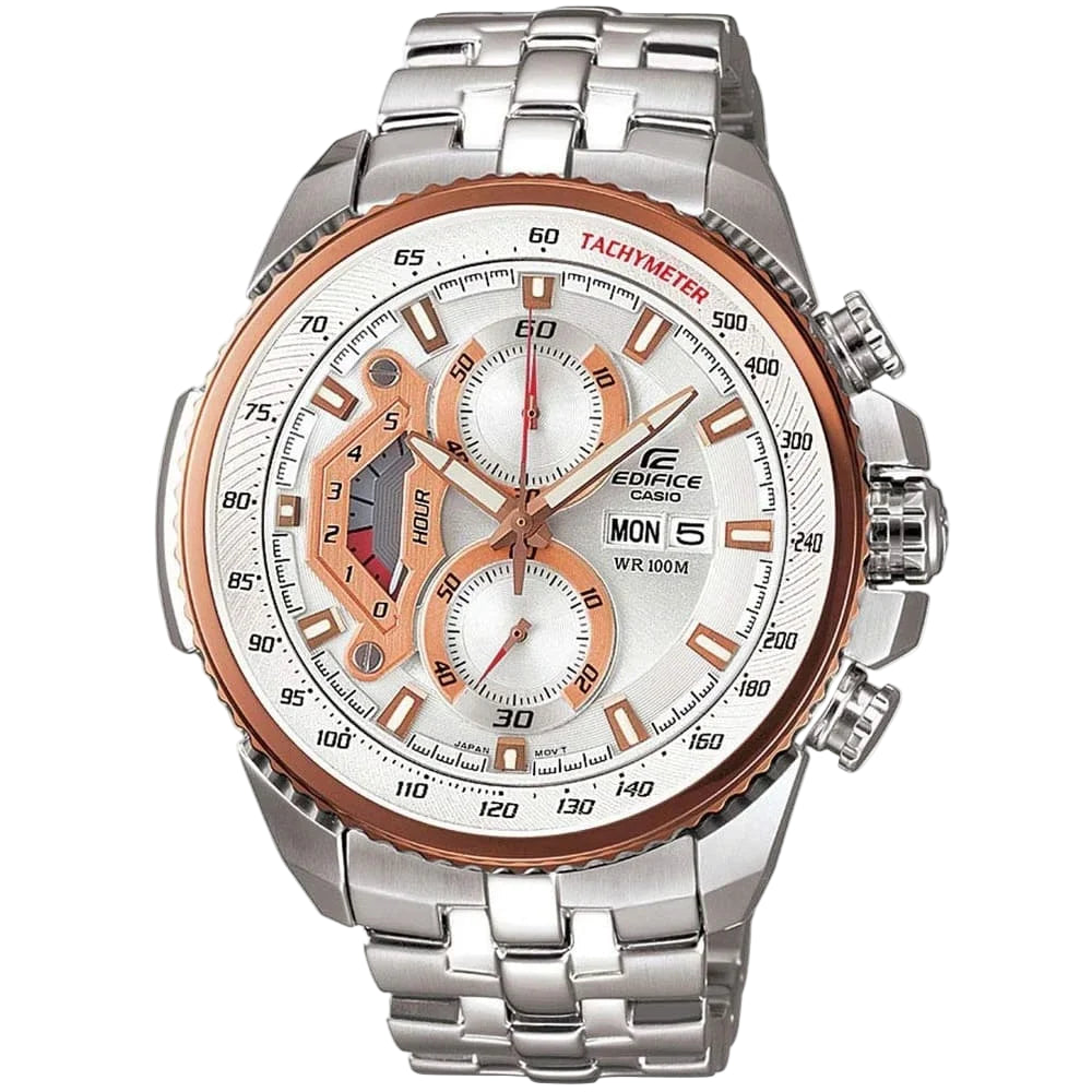 Casio Edifice Chronograph: Two-Tone Rose Gold & Silver ⌚️⚪️🌹