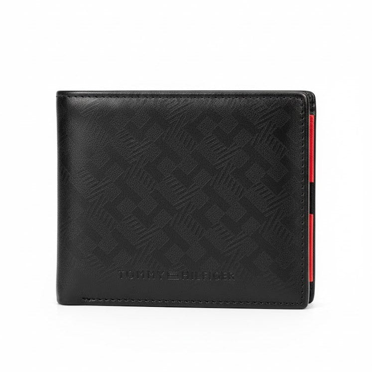Tommy Hilfiger Black Textured Bi-Fold Wallet 💼🖤✨