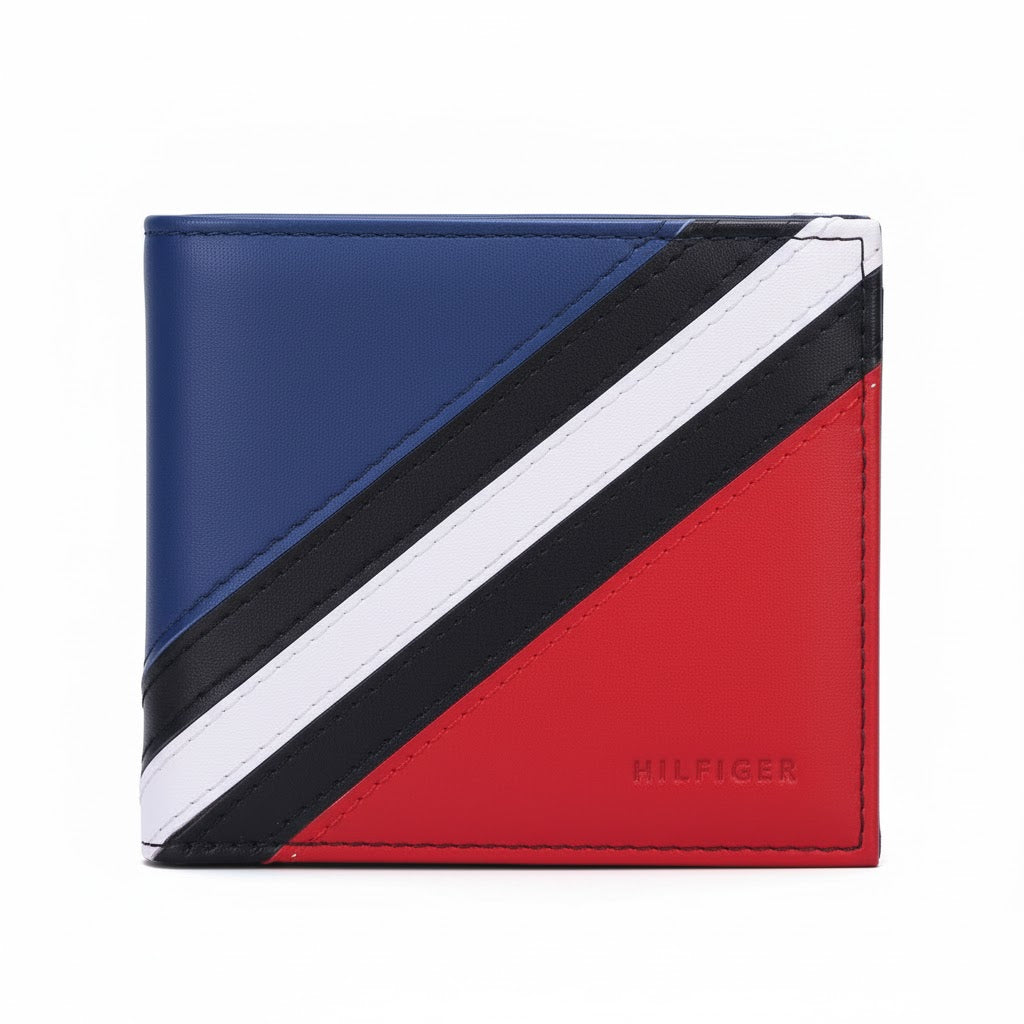 Tommy Hilfiger Signature Color-Block Leather Wallet 🔴🔵⬜️