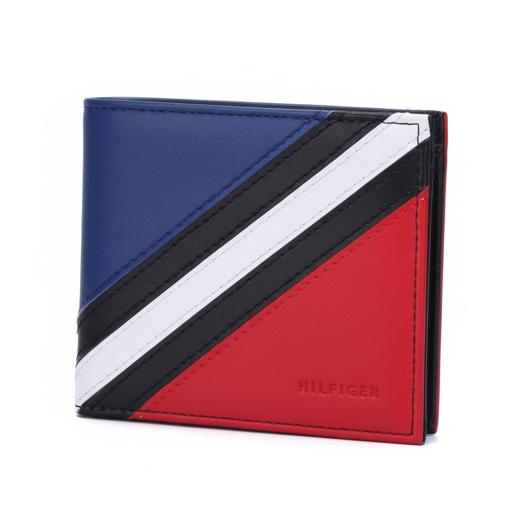 Tommy Hilfiger Signature Color-Block Leather Wallet 🔴🔵⬜️
