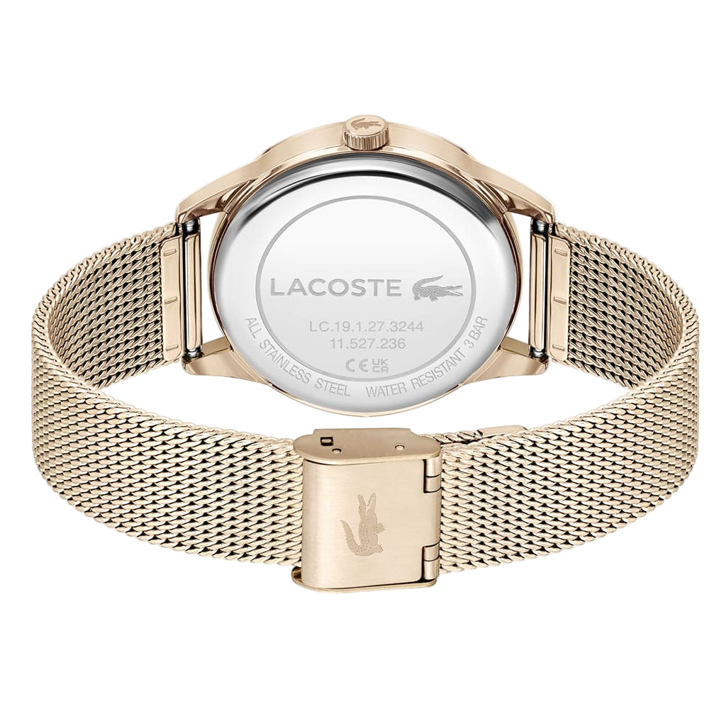 Lacoste Women's Rose Gold-Tone Mesh Watch with Iconic Crocodile Dial 🐊💖⏱️