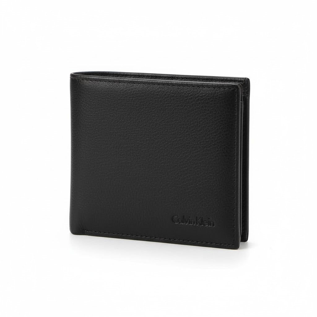 Calvin Klein Minimalist Black Leather Bifold Wallet ⚫️💼💳
