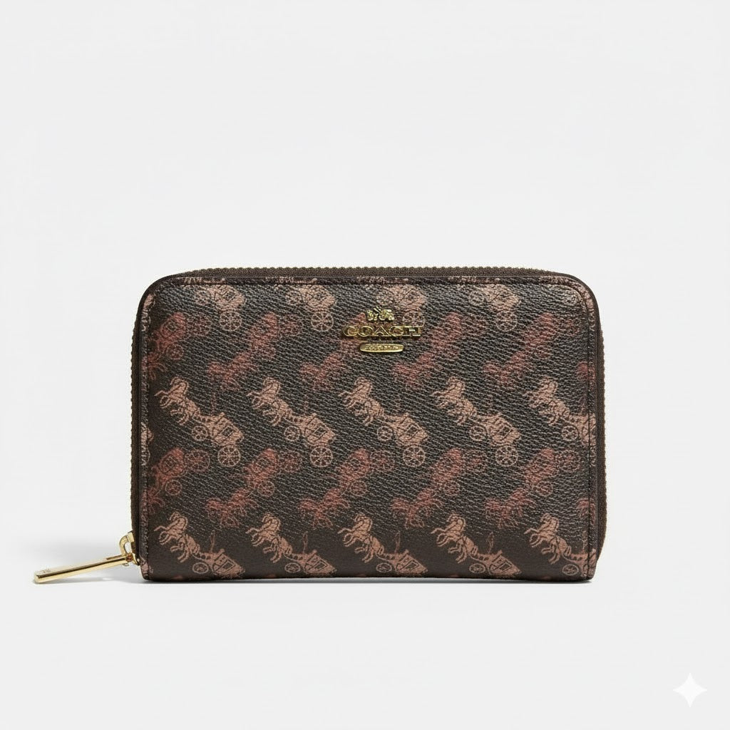 Coach Horse & Carriage Print Zip-Around Wallet 🎠💖🔒