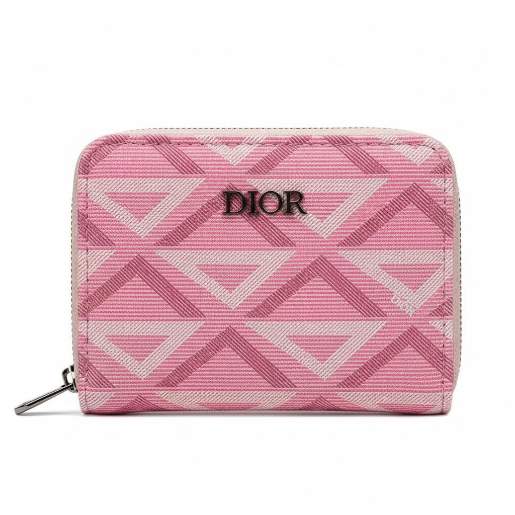 Dior Oblique Jacquard Canvas Compact Zip Wallet 💖🔺🔒