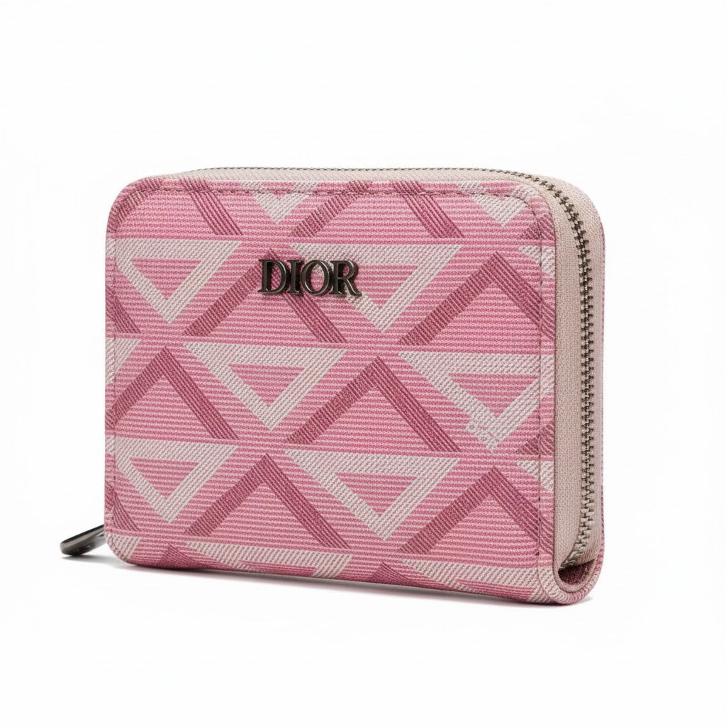 Dior Oblique Jacquard Canvas Compact Zip Wallet 💖🔺🔒