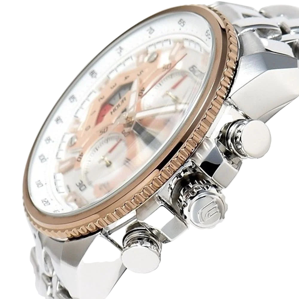 Casio Edifice Chronograph: Two-Tone Rose Gold & Silver ⌚️⚪️🌹