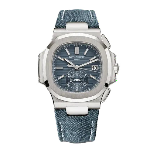 Patek Philippe Nautilus Chronograph Blue Dial Denim Strap 💙👖✨