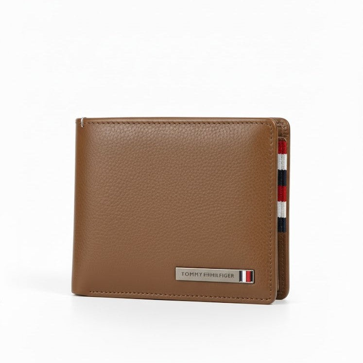 Tommy Hilfiger Brown Textured Bi-Fold Wallet 🤎💼🔴