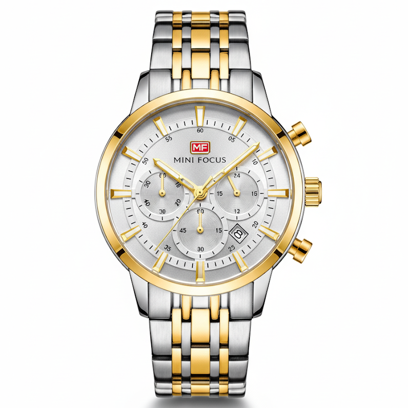 Mini Focus Chronograph Two-Tone Gold Silver 🏆✨⏱️