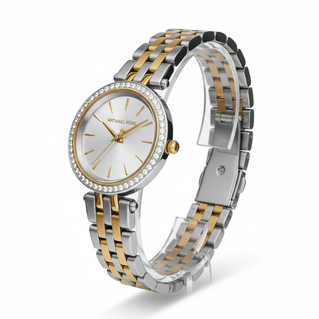 Michael Kors Petite Pave Bezel Two-Tone Silver Gold MK3405 💖✨🌟