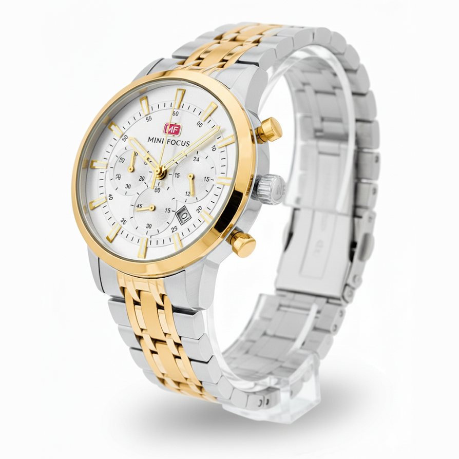 Mini Focus Chronograph Two-Tone Gold Silver 🏆✨⏱️