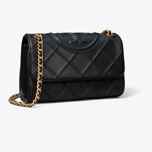 Tory Burch Quilted Fleming Convertible Shoulder Bag 🖤✨👜