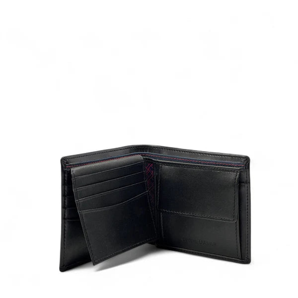 Tommy Hilfiger Men's RFID Black Leather Wallet with Embossed Logo 🖤✨💳