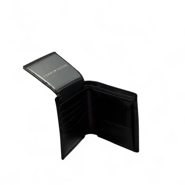 Tommy Hilfiger Men's RFID Black Leather Wallet with Embossed Logo 🖤✨💳