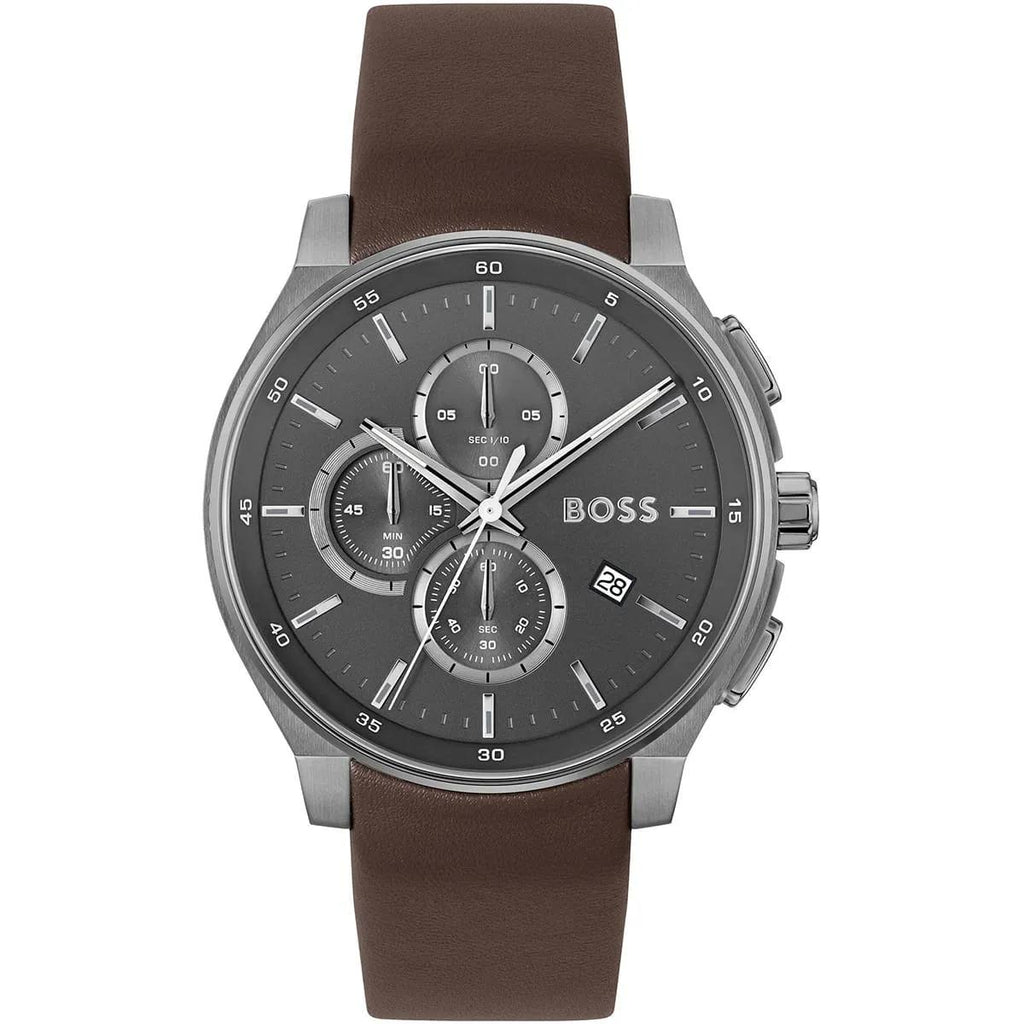 BOSS Grand Prix Chronograph Watch with Leather Strap ⌚💼👔