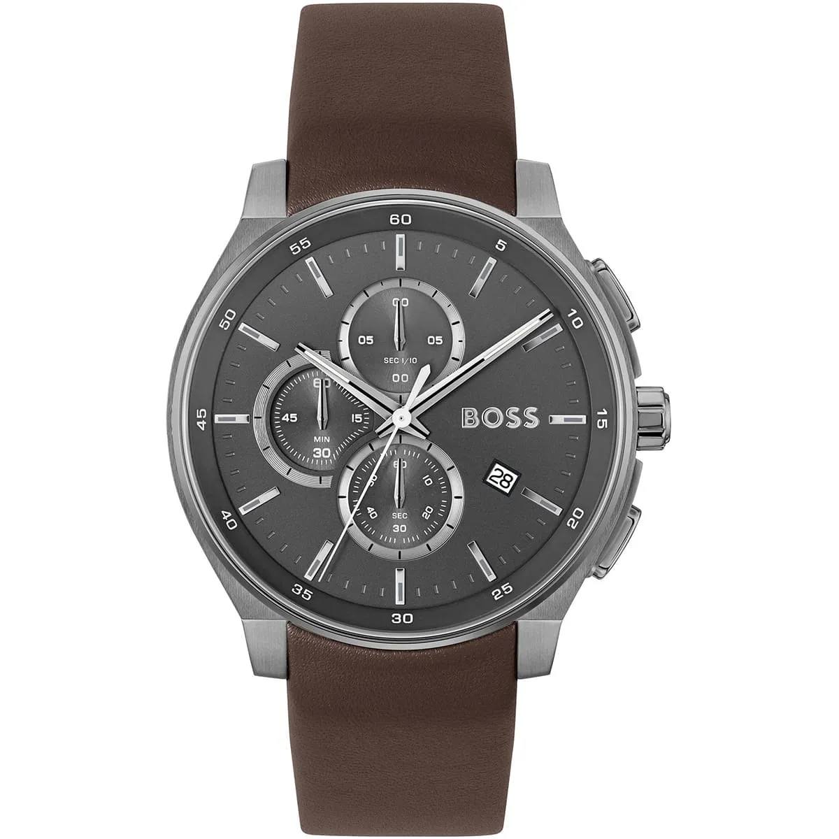 BOSS Grand Prix Chronograph Watch with Leather Strap ⌚💼👔