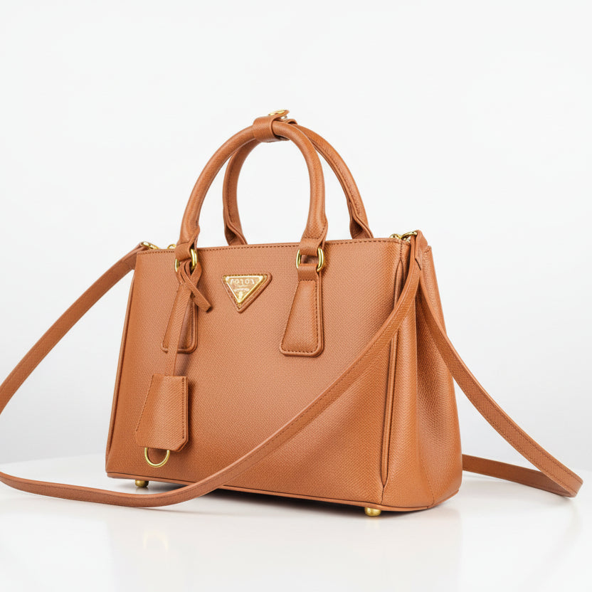 Prada Galleria Saffiano Leather Handbag in Cognac 👜✨💼