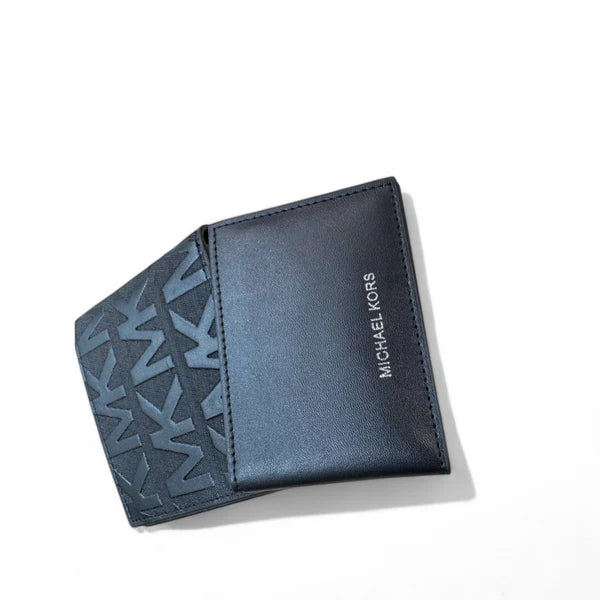 Michael Kors Men's Black Two-Tone Logo Bi-Fold Wallet 🖤🔠✨