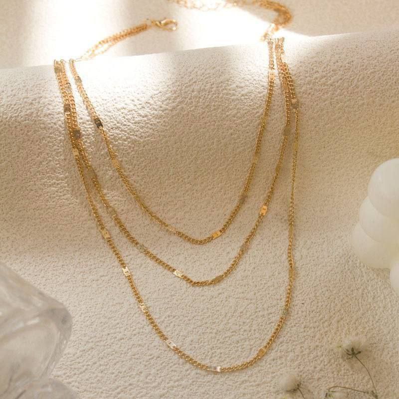 Gold-Tone Layered Dainty Chain Necklace Set ✨🔗🌟