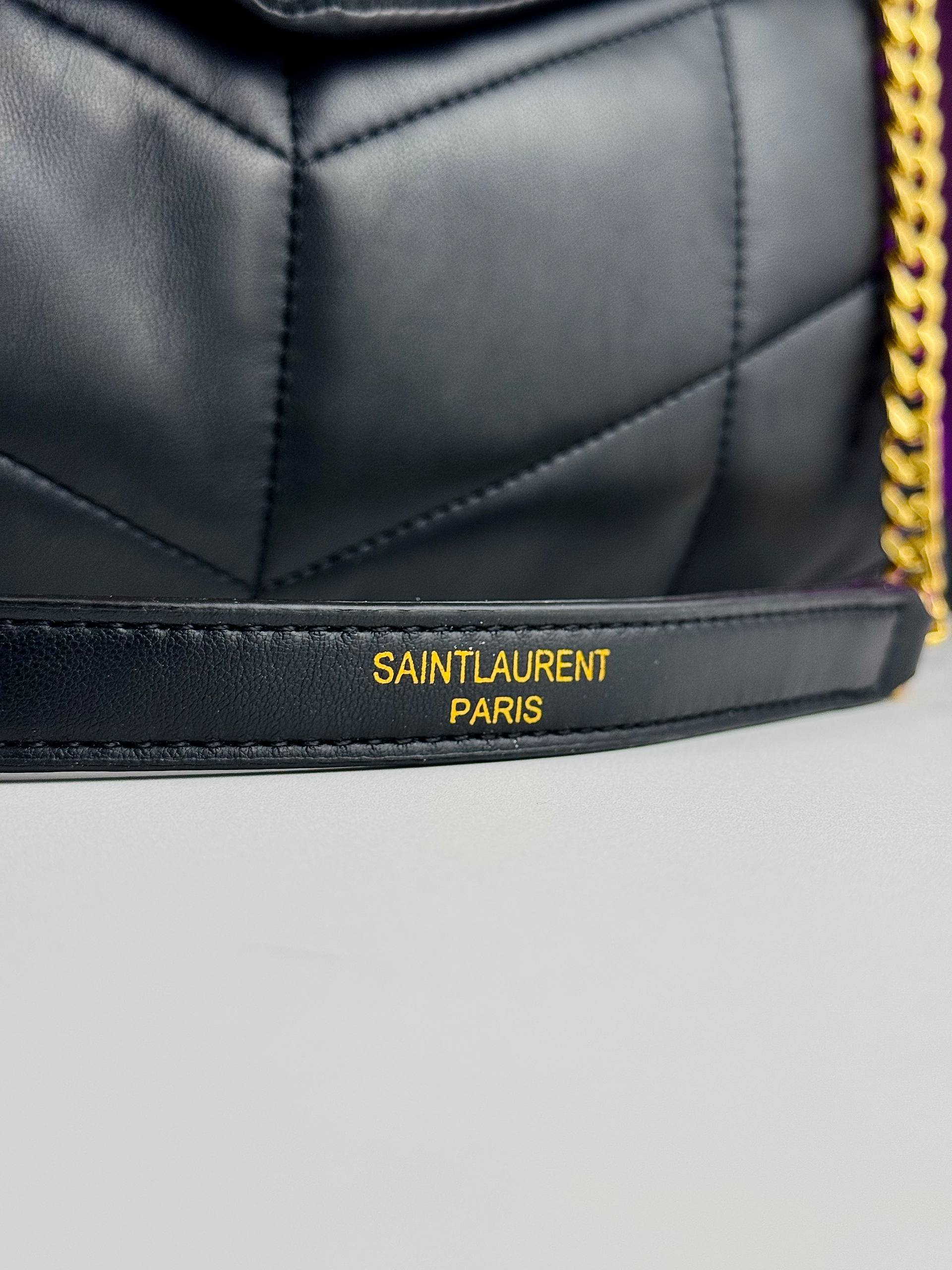 Saint Laurent Loulou Puffer Small Shoulder Bag Black Gold YSL 🖤✨👑