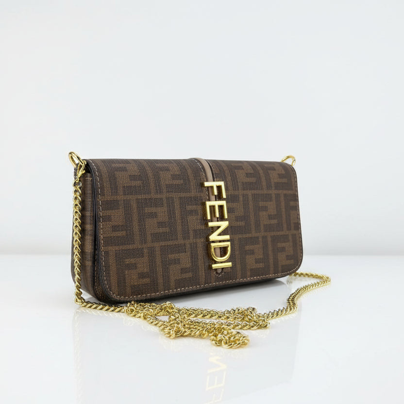 Fendi Monogram Chain Crossbody Bag 👜✨🤎