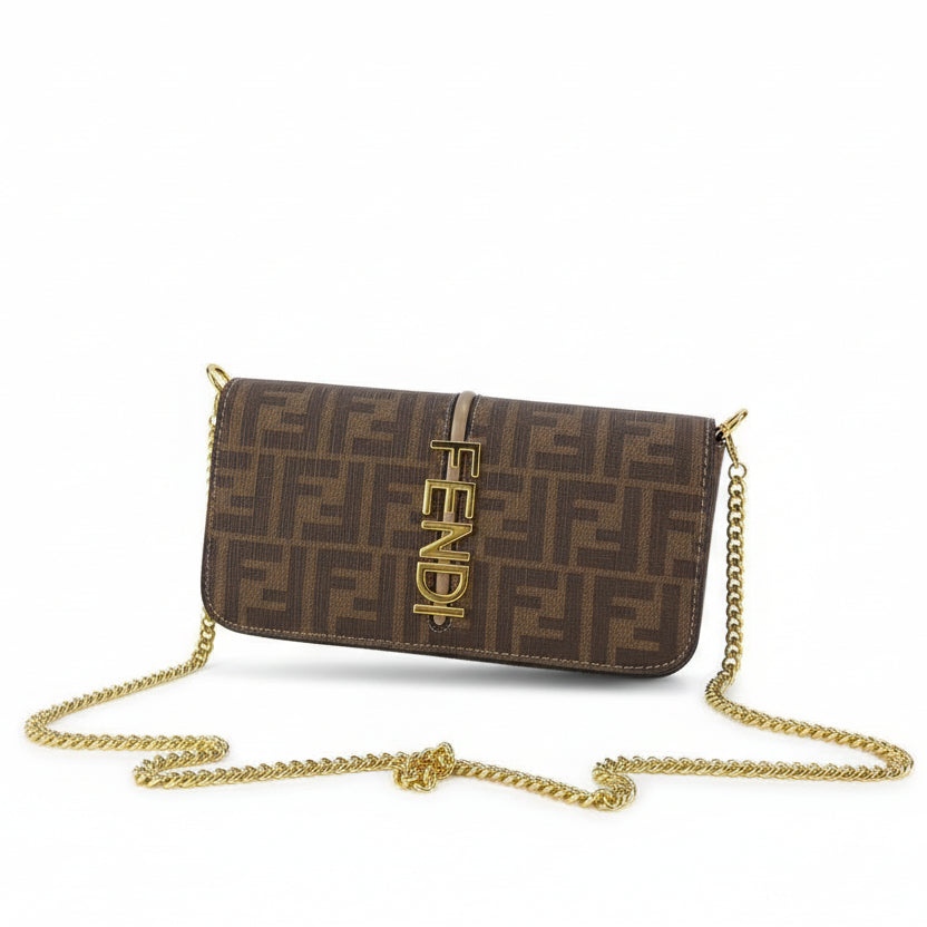 Fendi Monogram Chain Crossbody Bag 👜✨🤎
