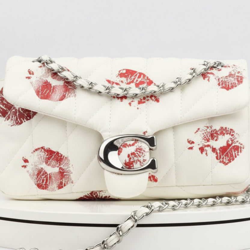 Coach Pillow Tabby Shoulder Bag with Red Lip Print 💋👜✨