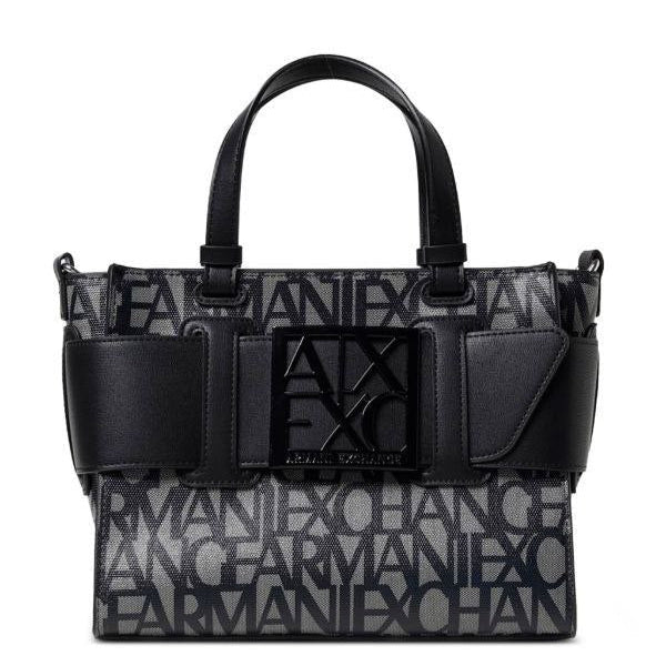 🖤 Armani Exchange Logo Print Tote Black Monogram 💼✨🏙️