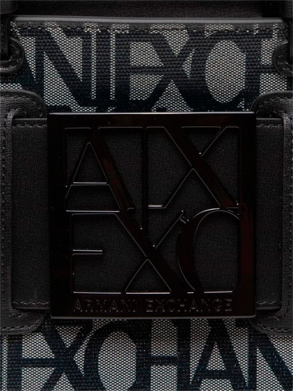 🖤 Armani Exchange Logo Print Tote Black Monogram 💼✨🏙️