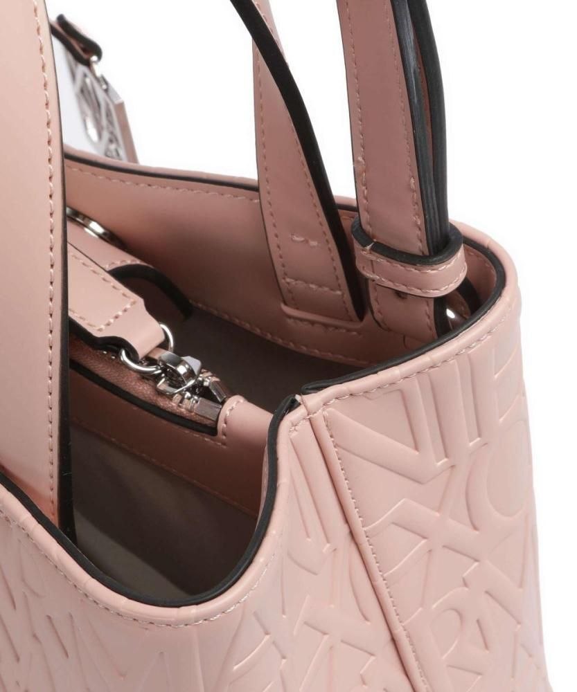 🌸 Armani Exchange Mini Tote Blush Pink Embossed Logo 💖✨👜