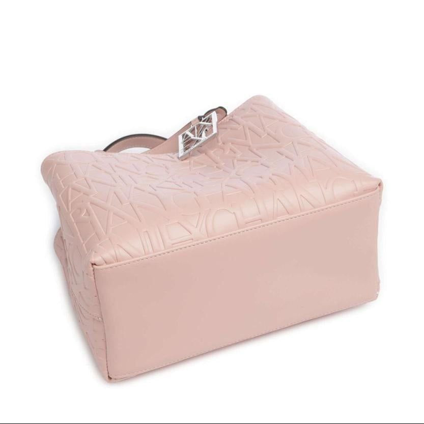 🌸 Armani Exchange Mini Tote Blush Pink Embossed Logo 💖✨👜