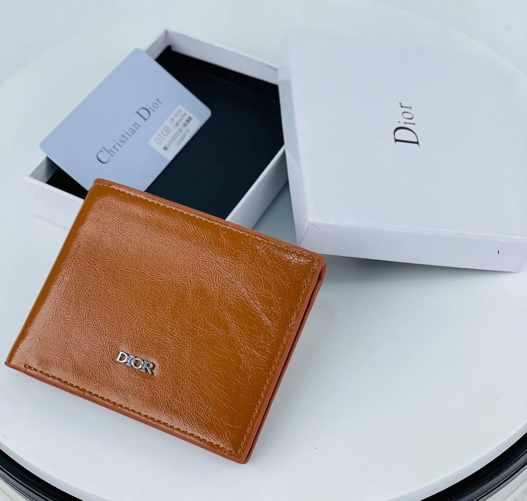 Dior Glossy Cognac Leather Bifold Wallet 💼✨🤎