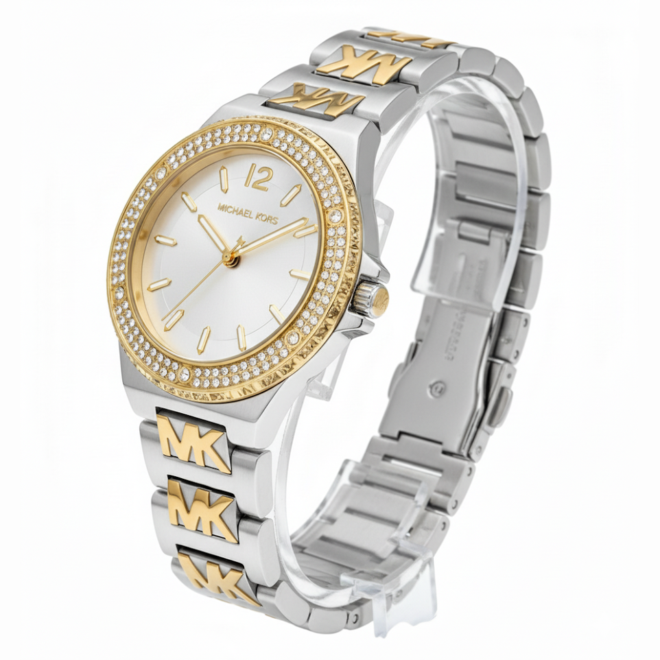 Michael Kors Lennox Pavé Two-Tone Logo Watch