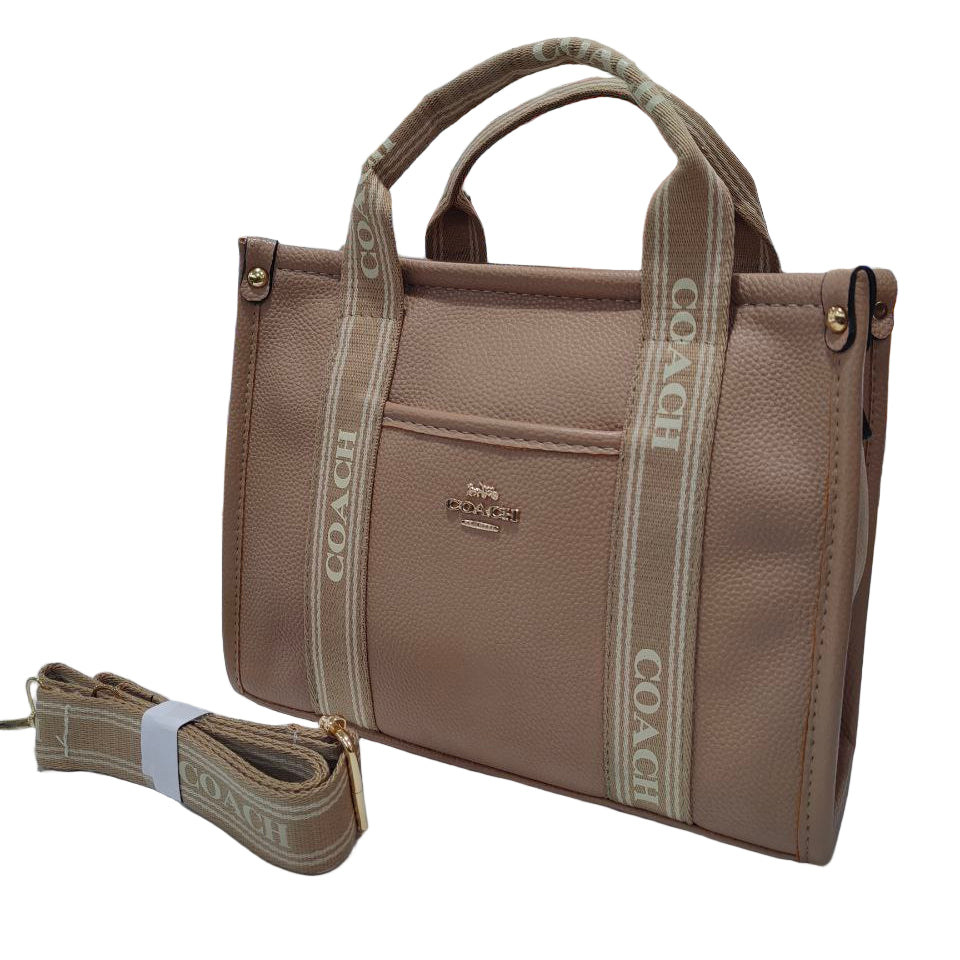 Coach Logo Strap Mini Tote Bag in Pebbled Leather 🌸👜✨