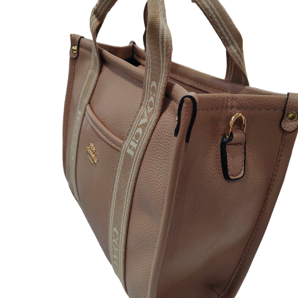 Coach Logo Strap Mini Tote Bag in Pebbled Leather 🌸👜✨