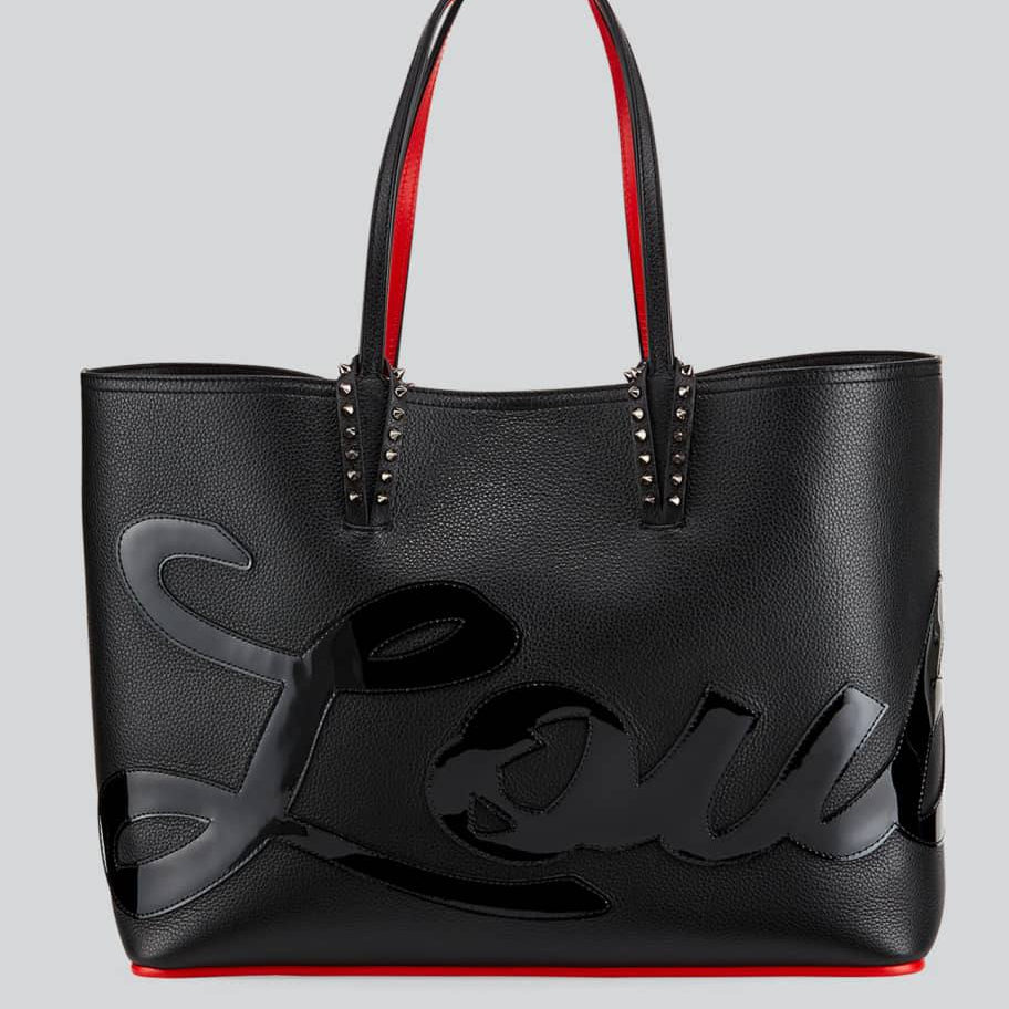 Christian Louboutin Cabata Grained Leather Tote with Studded Accents 👜✨👠