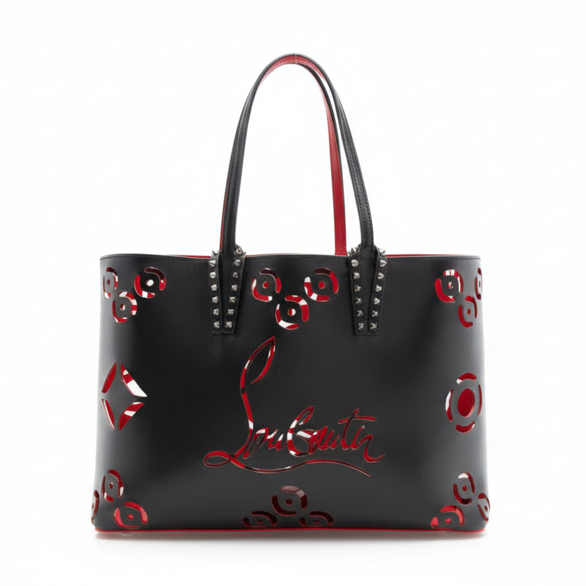 Christian Louboutin Laser Cut Tote with Signature Script 👜✨🔴