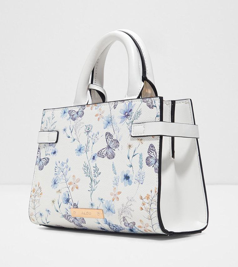 🌸 ALDO Structured Satchel Butterfly Floral Print 🦋✨🤍
