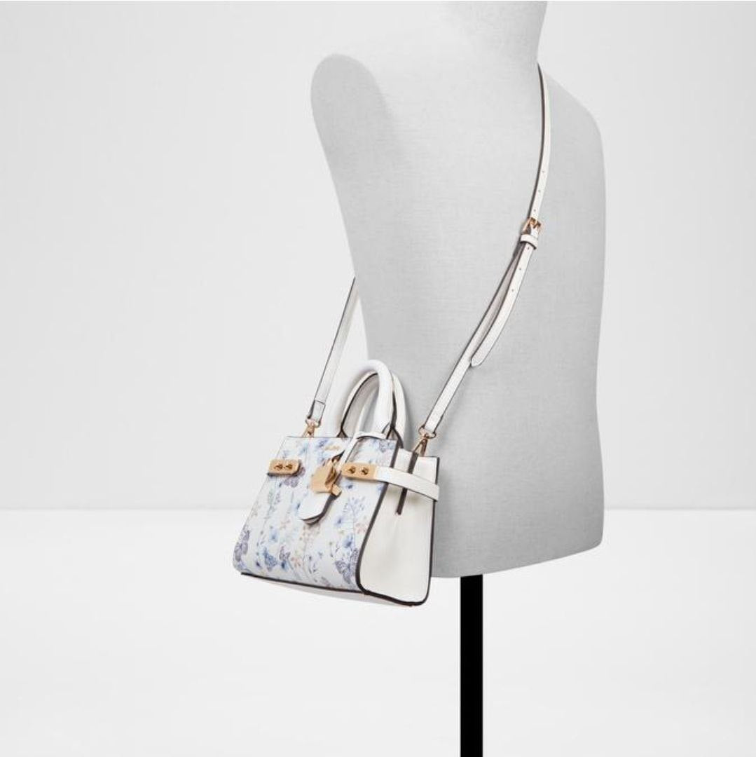 🌸 ALDO Structured Satchel Butterfly Floral Print 🦋✨🤍
