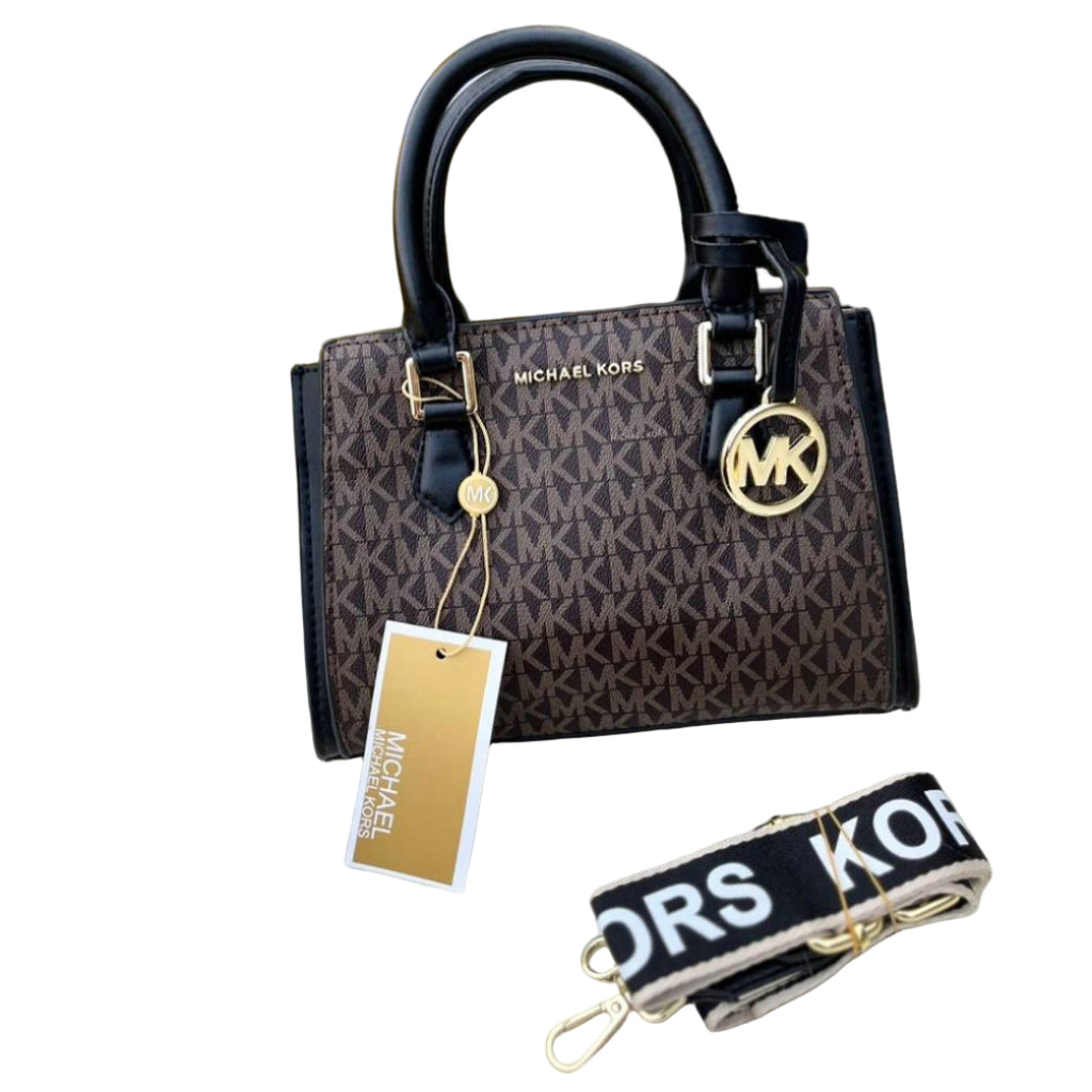 Michael Kors Mercer Extra-Small Signature Satchel Brown Black 🤎👜✨