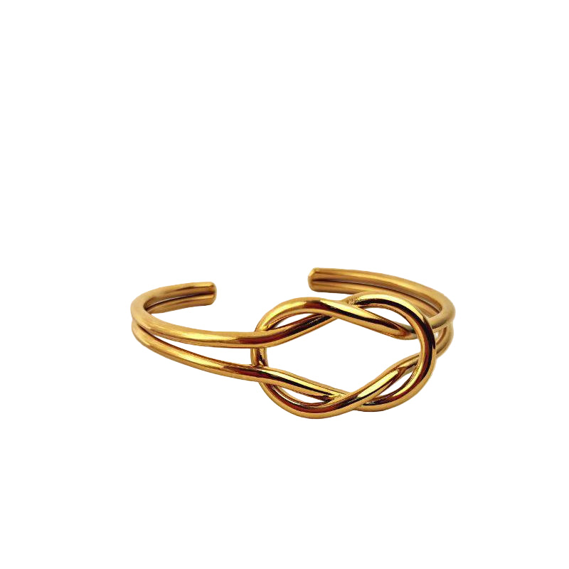 Elegant Gold Knot Cuff Bracelet 🎗️✨🔗