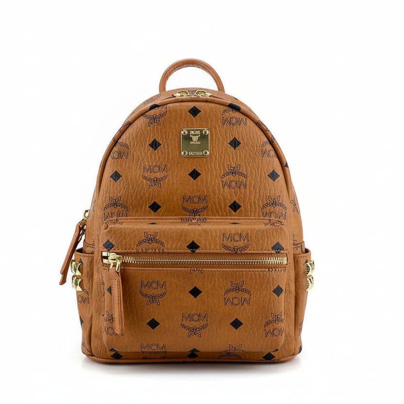 MCM Stark Backpack in Cognac Visetos 🎒✨💎
