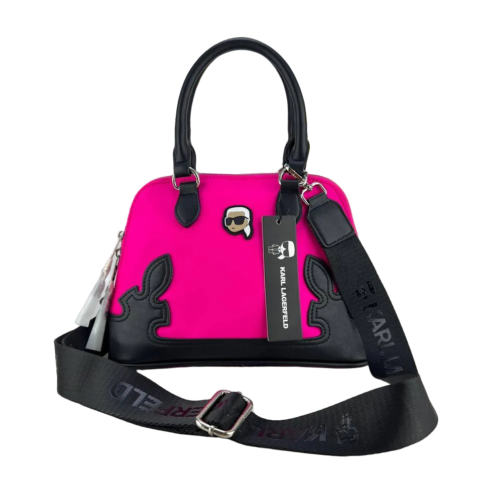 Karl Lagerfeld K/Ikonik Neon Pink Dome Satchel 💖👜✨