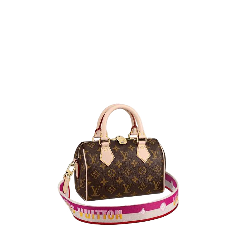 Louis Vuitton Monogram Speedy Bandoulière with Pink Strap 🌸👜✨