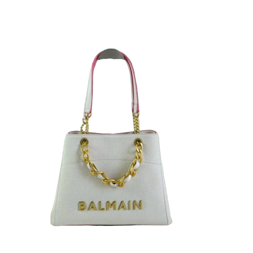 Balmain White Canvas Tote Bag 🤍✨💖