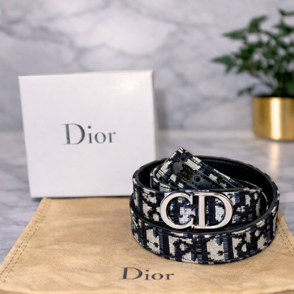 Dior Oblique Jacquard Belt with Silver CD Buckle 👜✨💎