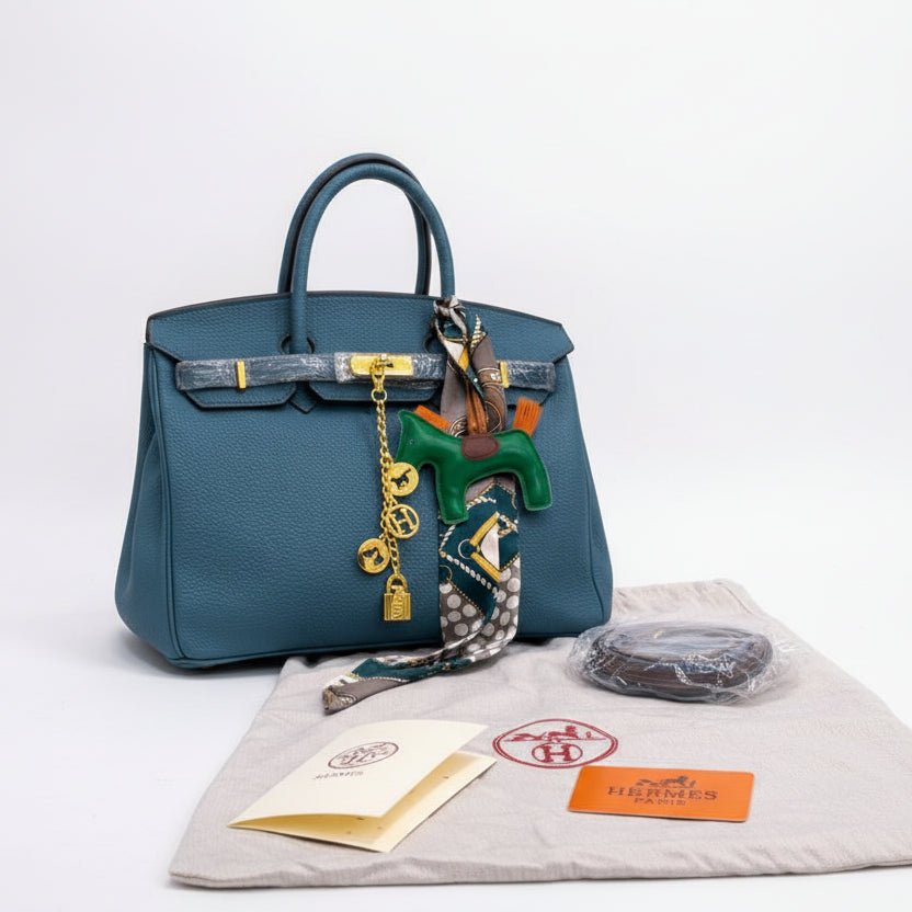 Hermès Birkin Style Handbag in Deep Teal Leather 👜✨🐎