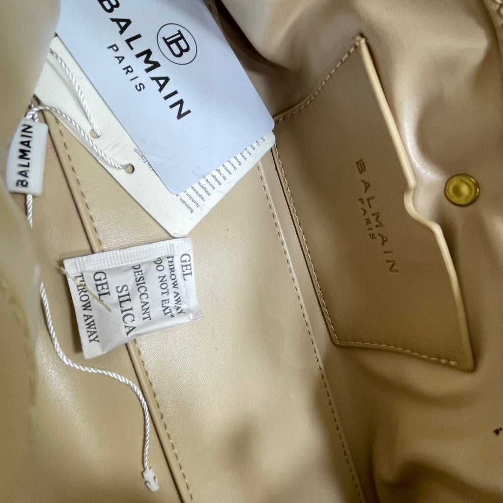 Balmain B-Belt Leather Shoulder Bag in Beige 👜✨🥐
