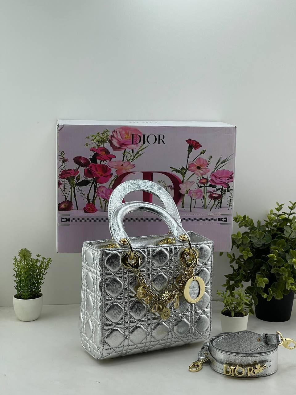 Christian Dior Lady Dior Metallic Cannage Handbag 👜✨💎