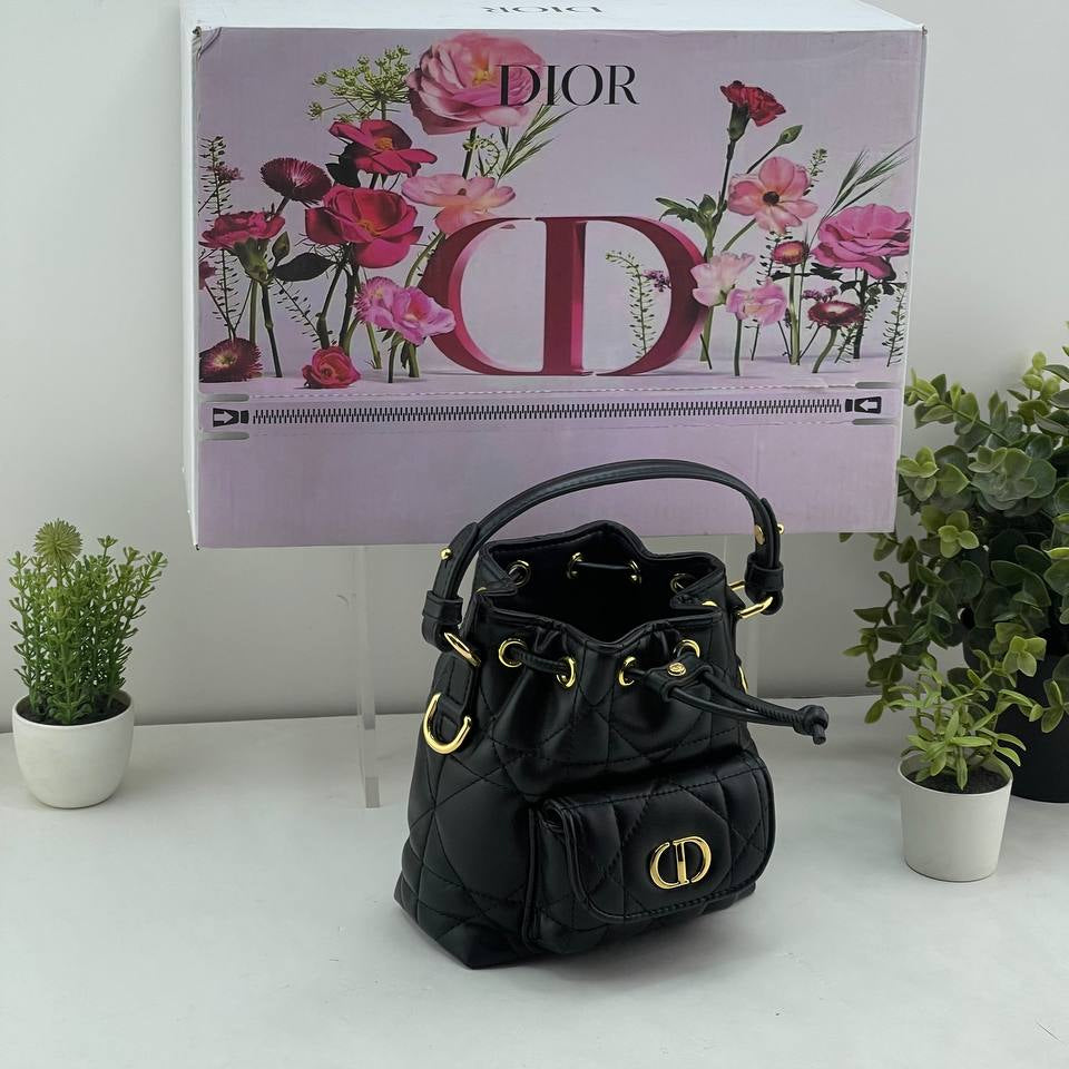 Dior White Cannage Quilted Bucket Bag 👜✨🤍